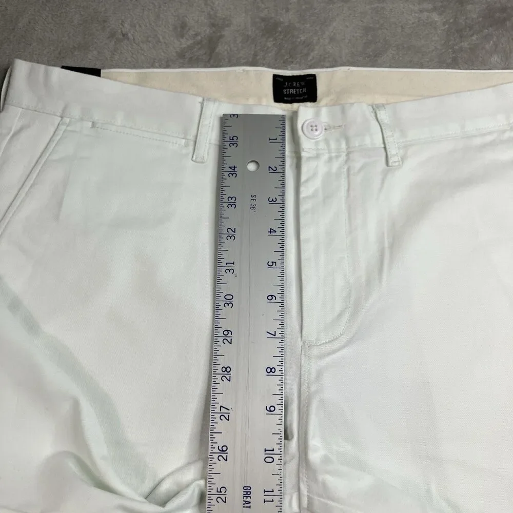 J Crew 770 Chino Pants Mens 34x30 White Straight Fit Stretch Cotton Cuffed AR886